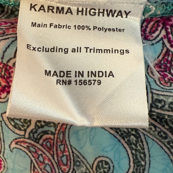 Karma Highway Floral Paisley Colorful Short Open Kimono OS Bohemian Hippie - Picture 9 of 10